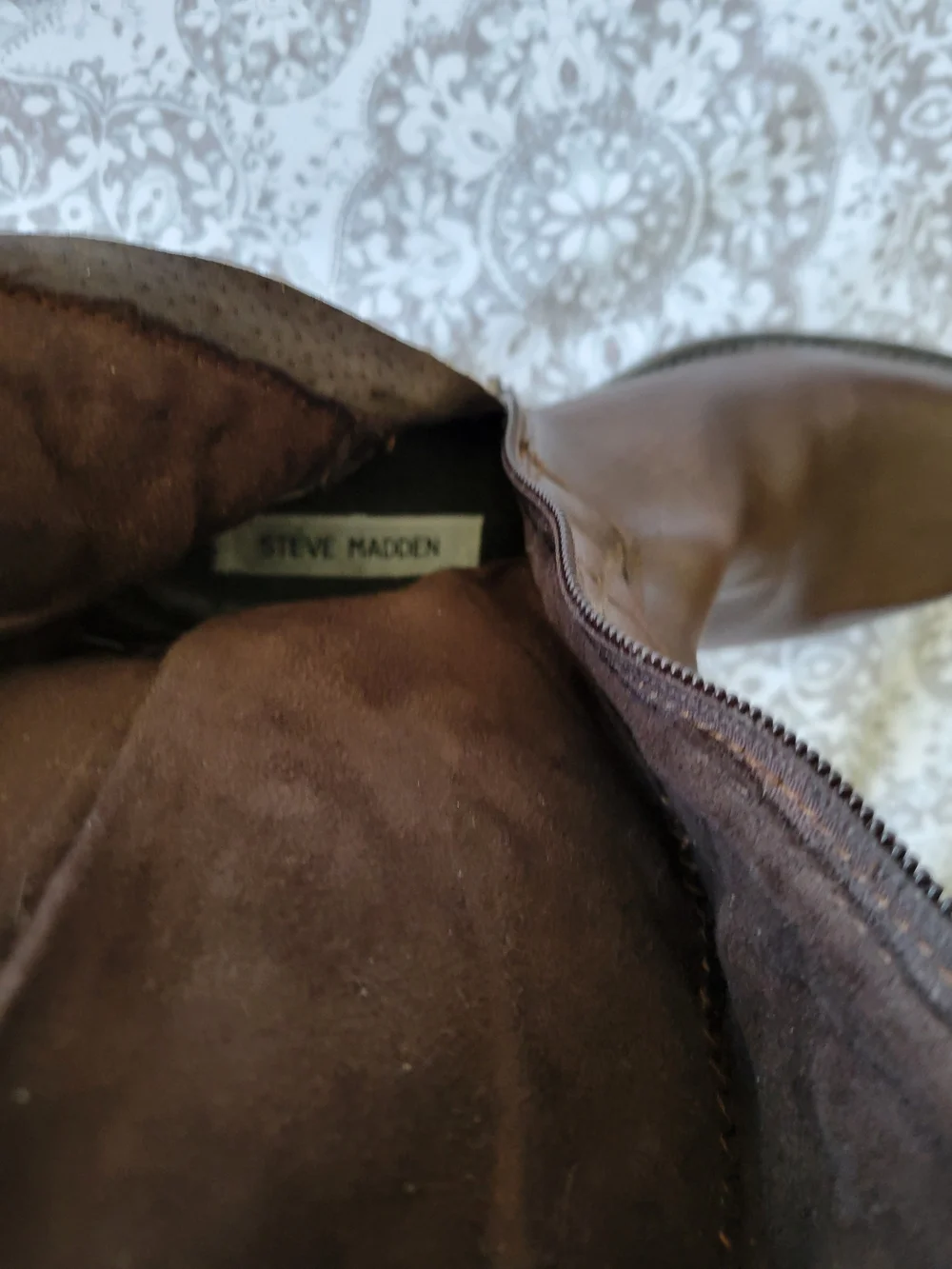 Steve Madden Brown Quilted Over-the-Knee Leather Boots